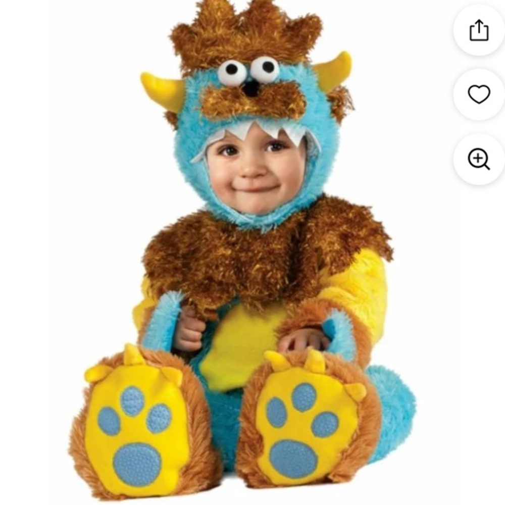 Rubies Teeny Meanie monster costume. Size 6–12 months. Two piece plush costume.